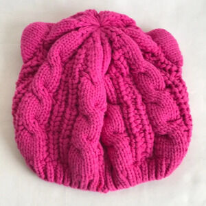 Women’s hot pink cat ear hat